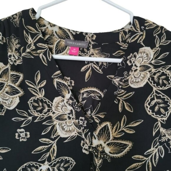 Vince  Camuto NWY chiffon tunic blouse long sleeve  V neck, - Picture 3 of 6